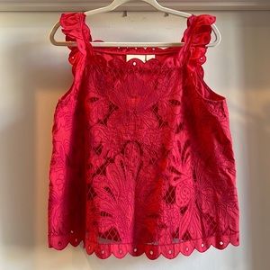 EUC Maeve by Anthropologie Red Blouse Size M